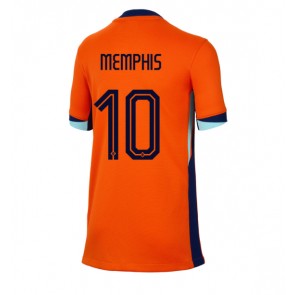 Billiga Nederländerna Memphis Depay #10 Hemmatröja Dam EM 2024 Kortärmad